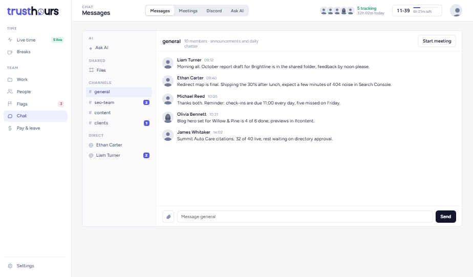 Chat and files