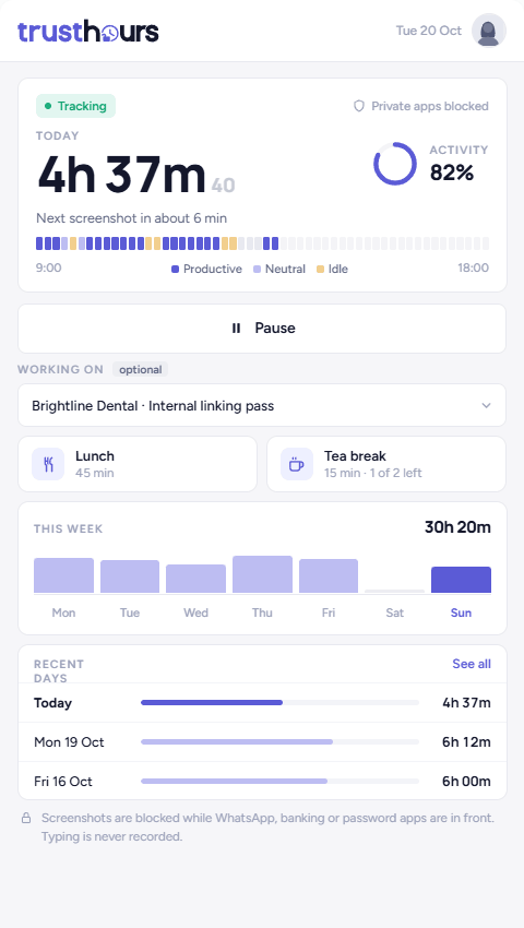 TrustHours desktop app